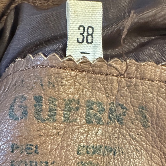 Vintage GUERRA Brown Leather Belted Coat – Size 38 - Picture 6 of 8